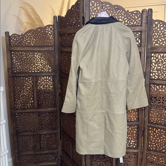 NEW NWT Reformation Veda Beck Leather Trench - Oat Mole - Picture 4 of 4